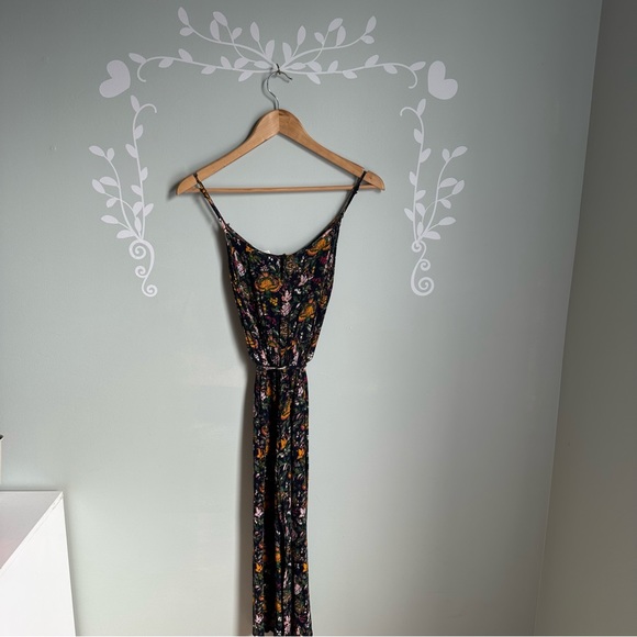 Dark Flower Print Elodie Spaghetti Straps Jumpsuit In Size Small - Picture 5 of 6